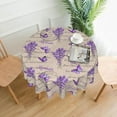 thumbnail image 3 of Vintage Purple Lavender Floral Butterfly Round Tablecloth 60 Inch, Decorative Holiday Home Party Table Cloth for Kitchen Dining Picnic Table Cover, 3 of 6