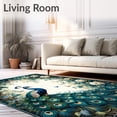 thumbnail image 2 of ODIKA 4'x6' Machine Washable Non-Slip Area Rug, Floral Peacock High Traffic Rug, Blue, 68843, 2 of 7