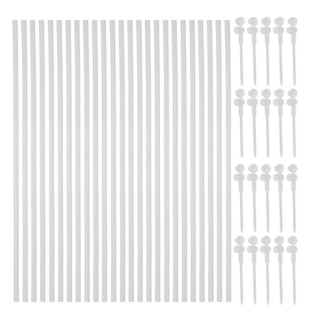 GAXIRE 20 Sets White Plastic Pinwheel Rods for Crafts, Kids Toys, Garden Decorations, Outdoor Fun