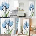 thumbnail image 6 of Abstract Blue Tulip Fabric Shower Curtain Flowers Leaf Plant Washable Shower Curtains for Bathroom, Waterproof Bath Curtain with Hooks Home Decor 36x72in, 6 of 8