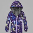 thumbnail image 2 of Afuyipoi Kids Fashion Print Hooded Jacket Windproof Waterproof Fleece Lined Zip Up for Boys Girls Size 4-12 Purple Size 5T, 2 of 6