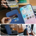thumbnail image 2 of Wallet Case for iPhone Air Back Clear Case Compatible with MagSafe,Magnetic Closure PU Leather Folio Case with RFID Blocking Card Slots Shockproof Full Body Phone Cover,Darkblue, 2 of 8