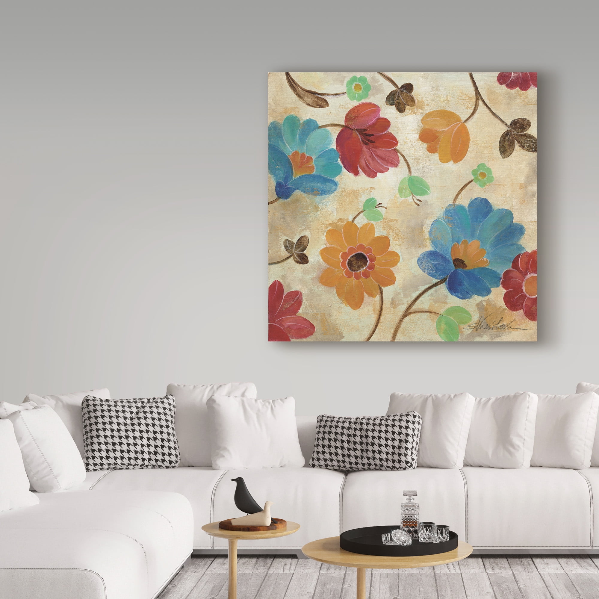 Trademark Fine Art 'Coral and Teal Garden I' Canvas Art by Silvia Vassileva