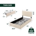 thumbnail image 2 of Mainstays Upholstered Platform Bed with Underbed Storage Drawers, Twin, 2 of 10