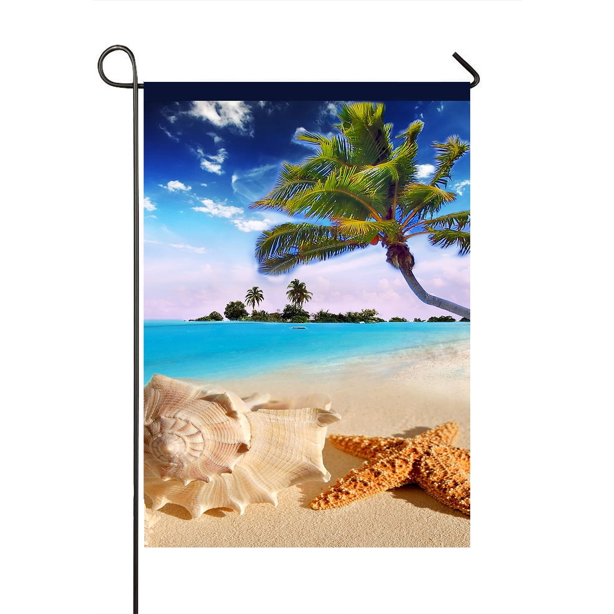 GCKG Starfish sea Star Summer Beach Tropical Sea Life Palm Tree Durable ...