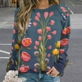 thumbnail image 2 of Watercolor Wildflowers Womens Oversized Sweatshirts Hoodies Crewneck Casual Tops Comfy FallWinter Clothes 2024, 2 of 7