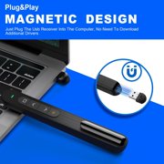 Presentation Clicker, Hyperlink Volume Control Wireless Presenter, PPT PowerPoint Clicker, RF 2.4GHz USB Presentation Remote Control PowerPoint Slide Advancer for Keynote/PPT/Mac/PC