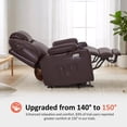 thumbnail image 6 of MCombo Medium-Wide Power Lift Recliner Chair Sofa with Massage and Heat for Elderly People, Cup Holders, USB&Type C Ports, Side Pockets, Faux Leather (Dark Brown, Medium-Wide), 6 of 14