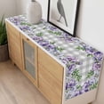 thumbnail image 4 of Purple Flowers Table Runner - 90 Inch Long, Kitchen Dining Table Runner Dresser Scarves, Spring Floral Leaves Plants Gray Plaid Farmhouse Decor for Coffee Tables Wedding Party Banquet, 4 of 8
