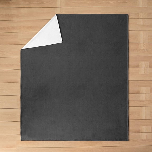 Dark Gray Fleece Throw Blanket for Bed and Couch Soft Warm Microfiber Blanket