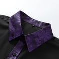 thumbnail image 3 of AZoiNM Men's Embroidered Long Sleeve Casual Shirt Loose Fit Button Down Polyester Top, 3 of 7
