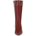 thumbnail image 5 of BLISSFUL STEP Women's Pointed Toe Kitten Heel Knee High Boots Burgundy 9, 5 of 7