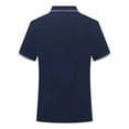 thumbnail image 4 of MIUOWANP Men's Pullover Shirts Short Sleeve Solid Color Lapel Business Casual T-Shirt Tops Size L(8)Dark Blue, 4 of 4