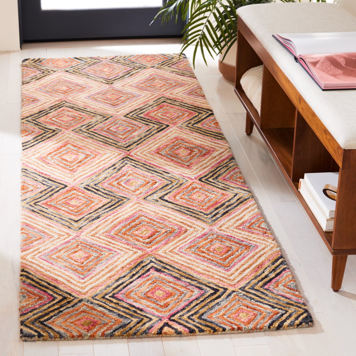 SAFAVIEH Aspen Kristal Abstract Geometric Wool Runner Rug, Gold/Olive, 2'3" x 8'