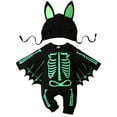 thumbnail image 2 of WIBACKER 3M-24M Infant Baby Boy Halloween Dress Up Clothes Bat Wings Romper with Cap Newborn Skeleton Costumes, 2 of 16