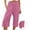 Pink, variant on leijia Plus Size Women's Linen Capris Pants High Waisted Drawstring Casual Cropped Pants Lightweight Summer Lounge Pants