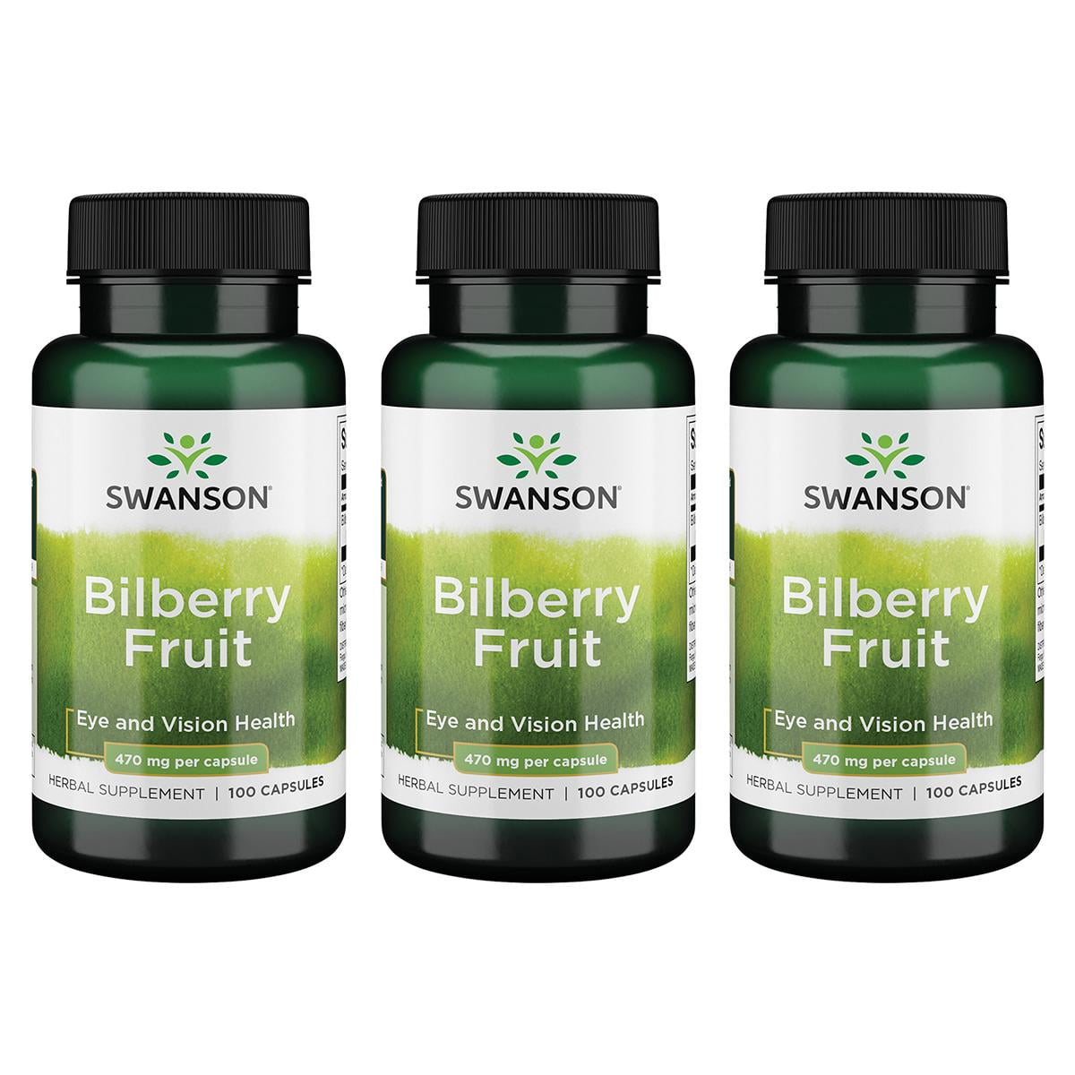 Swanson Bilberry Fruit 470 mg 100 Caps 3 Pack
