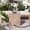Reddish Brown, variant on Mintazer 15.75" Outdoor Propane Tank Cover Table with Side Handles & Protective Cover, Side Table with Vertical Fluted Texture for Fire Pit Patio Backyard, No Assembly Needed, Gray