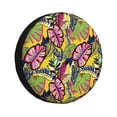 thumbnail image 1 of Fotbe Colrful Tropical Leaves Funda de Llanta de Repuesto con Estampado, Engrosada, Ajuste Universal para Jeep, Remolque, RV, SUV, Camión-14 inch, 1 of 6