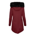 thumbnail image 1 of WEIYLL Womens Fleece Jacket Fashion Solid Color Plus Velvet Thick Slim Wine Fall Coats Size L, 1 of 3