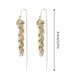 thumbnail image 4 of Pendientes vintage de oro, pendientes largos en forma de hoja, pendientes largos con borlas para mujer, pendientes de boda de oro, 4 of 8