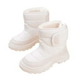 thumbnail image 3 of Akiihool Boys Winter Boots Boys Girls Snow Boots Water Resistant Non-Slip Mid Calf Lightweight Athletic Outdoor Boots (White,2-2.5 Years), 3 of 6