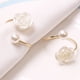 thumbnail image 1 of Xiao Hua Anillo de servilleta con forma de rosa y perla redonda para boda de San Valentín (dorado, 12 unidades), 1 of 3
