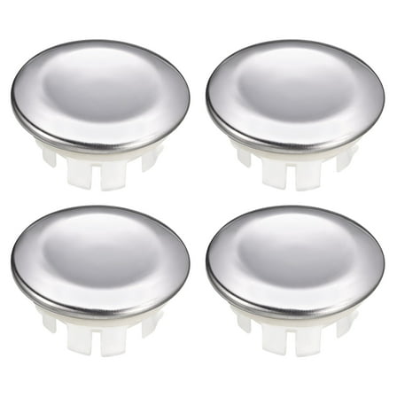 4Pack Sink Trim Overflow Cover Ring Double Layer Metal Hole Insert in Caps Silver