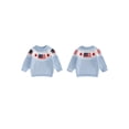 thumbnail image 2 of BemeyourBBs Toddler Baby Girl Boy Patriotic American Flag Sweater 4th of July Outfits Crewneck Long Sleeve Stars Pullover Warm Knit Sweaters Tops Spring Fall Winter Clothes, 2 of 9