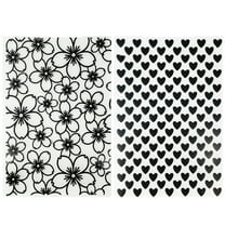 Wrapables Embossing Folder Paper Stamp Template for Scrapbooking, Card Making, DIY Arts & Crafts (Set of 2), Blossoms and Hearts