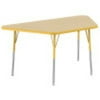 ECR4Kids 30in x 60in Trapezoid Everyday T-Mold Adjustable Activity Table Maple/Yellow - Standard Swivel