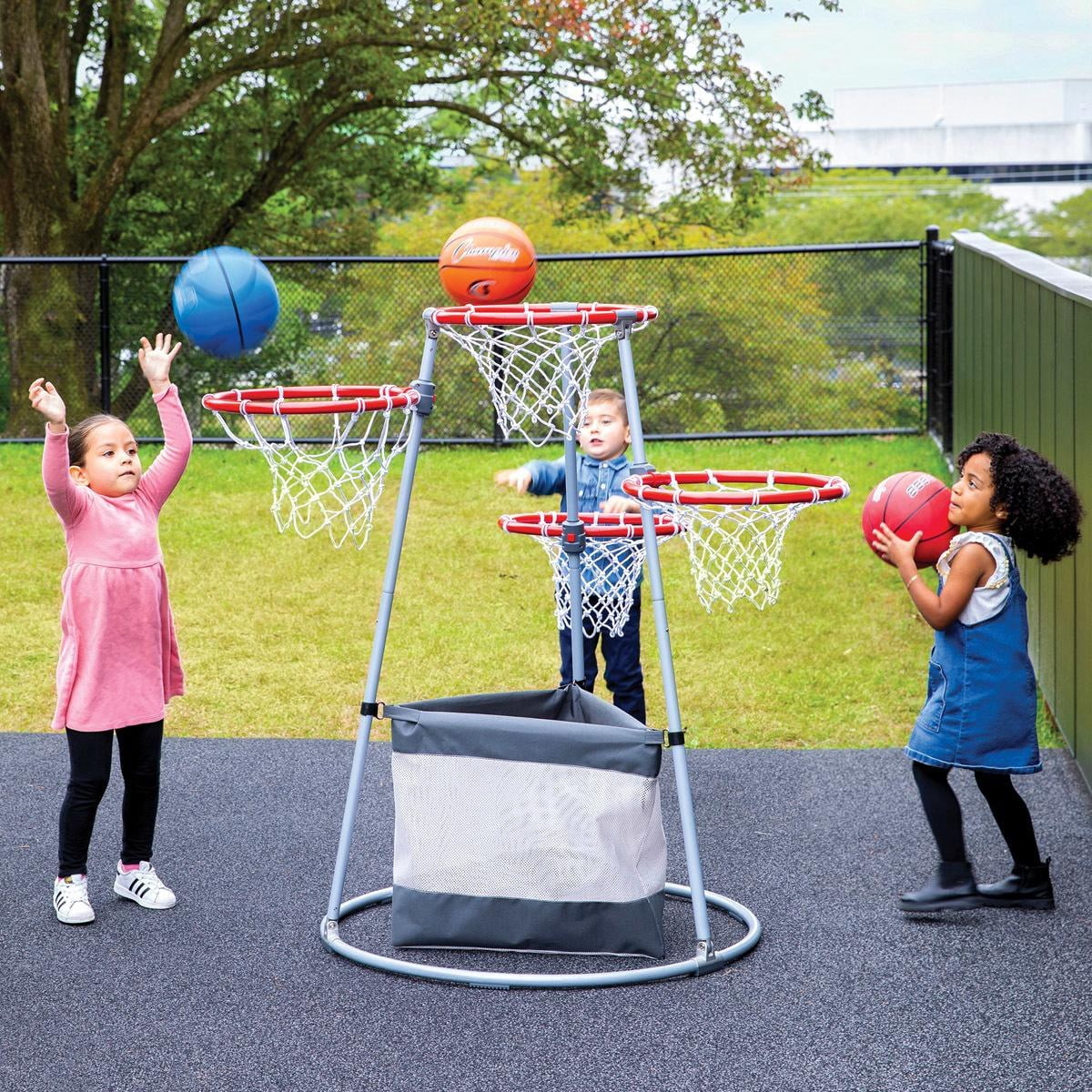 Kaplan Early Learning Company 4-Hoop Basketball Play Set with Storage Bag