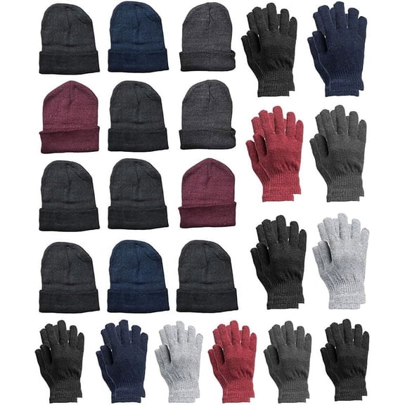 Yacht & Smith Mens Womens Hats and Gloves Set, Winter Bulk Wholesale Sets