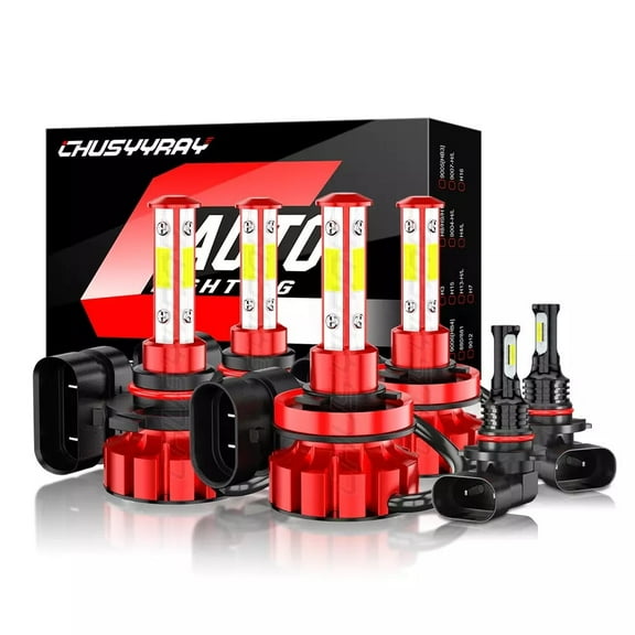 6Pcs LED Headlight High Low Beam Fog bulbs for 2009 2010 2011 2012 Dodge Ram 1500 Super Bright White