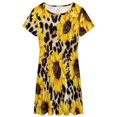 thumbnail image 3 of Leopard Sunflower Women's Dress Short Sleeve Summer Sundress Summer Women Clothes, 3 of 7