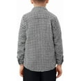 thumbnail image 3 of KISSMODA Boys Casual Button Down Shirts Kids Long Sleeve Plaid Blouses Shacket Jacket 7-15 Years, 3 of 6