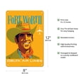 thumbnail image 2 of Fort Worth Texas - Cowboy - Delta Air Lines - Vintage Airline Travel Poster by John Hardy c.1960s - 8 x 12 inch Vintage Metal Tin Sign, 2 of 4