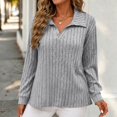 thumbnail image 4 of GUACER Womens Plus Size V-Neck Long Sleeve Tops Collared Ribbed Knit Loose Pullover Sweaters Soft Casual Fall Winter Blouses, 4 of 6