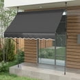 thumbnail image 2 of YYAo Patio Awnings Sun Shade Shelter, Patio Awnings, 8' x 4' Manual Retractable Awning, Non-Screw Patio Awning, UV Resistant, Dark Gray, 2 of 11