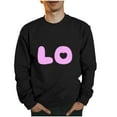 thumbnail image 2 of Elvqul Sweatshirts for Men Long Sleeve Crewneck Graphic under 10 No Hood Mens Sweatshirts Black, 2 of 4