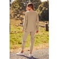 thumbnail image 2 of Conjunto Deportivo PRETTYGARDEN Mujer 2 Piezas de Punto Canalé Khaki M, 2 of 8
