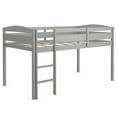 thumbnail image 1 of Giantex Wooden Twin Loft Bed, Kids Solid Wood Bed Frame with Ladder & Guardrails, No Box Spring Needed, Easy Assembly, Grey, 1 of 8