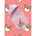 thumbnail image 3 of Welsh Corgi Puppy Let's Party Hoodie Women -Image by Shutterstock, Female 3X-Large, 3 of 4
