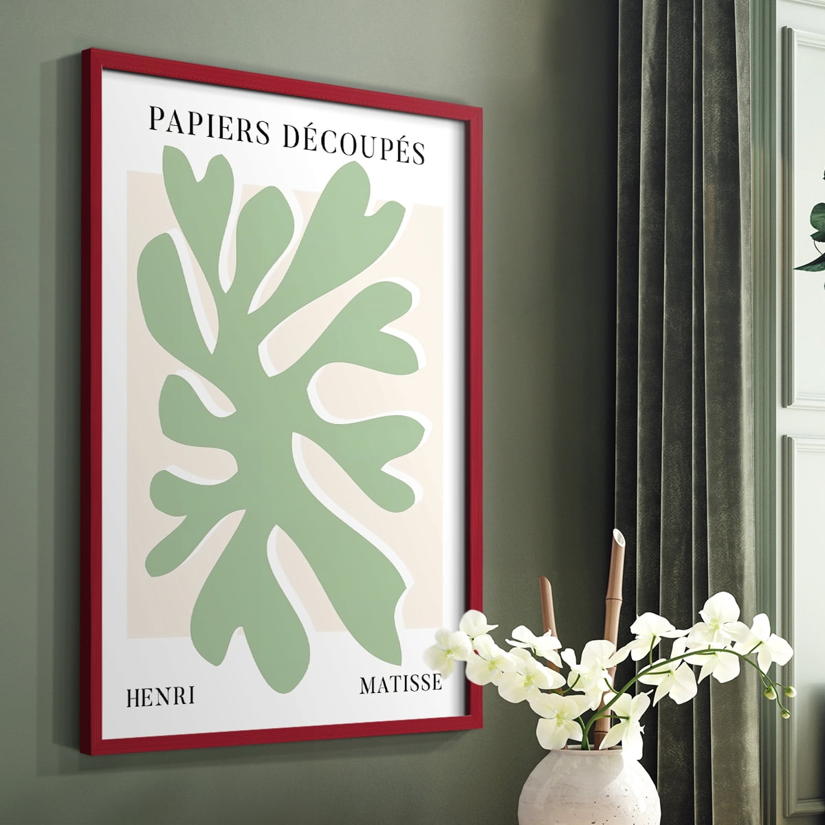 Matisse CV Framed Print in Red Solid Wood 11 x 14 Framed Print