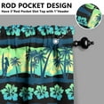 thumbnail image 5 of Kitchen Curtains 24 Inch Short - 3 Panel Set, Rod Pocket Window Curtain with Tropical Palm Tree Sunset Print, 100% Polyester for Boho Kitchen, Beach Room, Easy Wash, 5 of 6