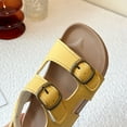 thumbnail image 6 of BOBOGOJP Toddler Kids Sandals Boys Girls Cork Footbed Sandals with Back Strap Comfort Adjustable Double Buckle Slip On Slippers Yellow for Size 11.5, 6 of 9