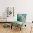 thumbnail image 2 of Designart "Beach Photo Oceanic flow XII" Teal Beach Upholstered Accent Chair - Nautical & Coastal Arm Chair For Living Room, 2 of 5