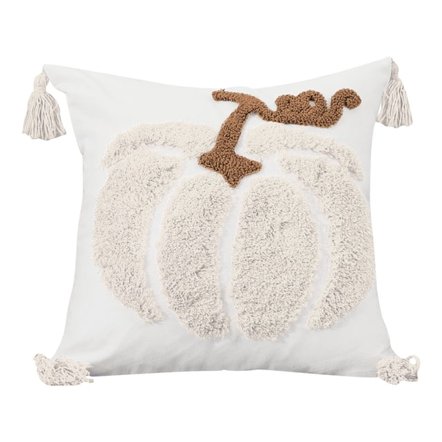 Funda de cojín de lona bordada con calabaza, funda de almohada decorativa para el hogar, sala de estar, decoración de otoño, funda de almohada decorativa para sofá, dormitorio, estilo rústico.