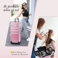 thumbnail image 6 of Professional 4 in 1 Rolling Makeup Case Large Cosmetic Trolley Salon Barber Box Traveling Cart Trunk, 6 of 7