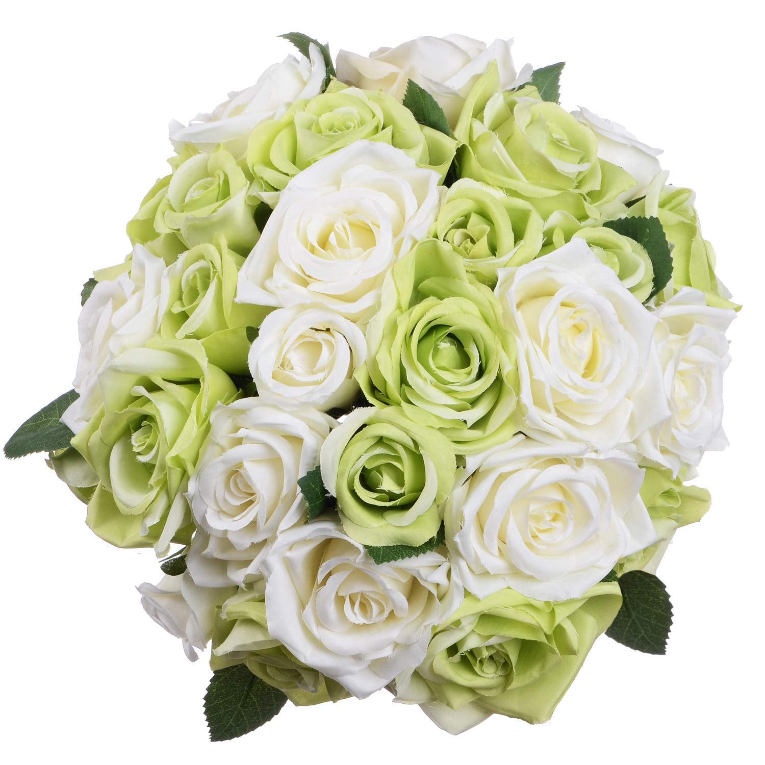 21 Head Rose Artificial Silk Flower Green Plant Bunch Wedding Home Bouquet Decor 